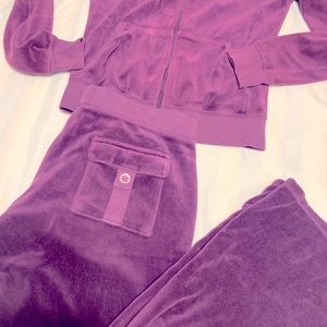 JUICY COUTURE VELOUR TRACKSUIT! Size S. Eggplant